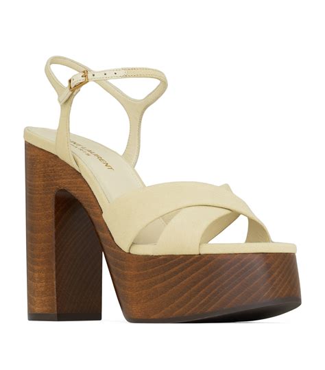 bianca yves saint laurent|SAINT LAURENT Bianca canvas platform sandals .